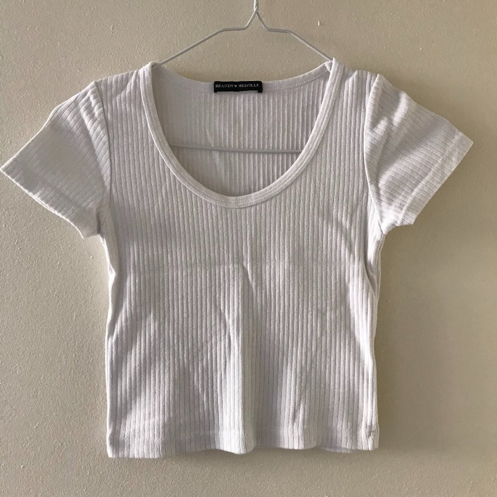 Brandy Melville Cropped White Shirt